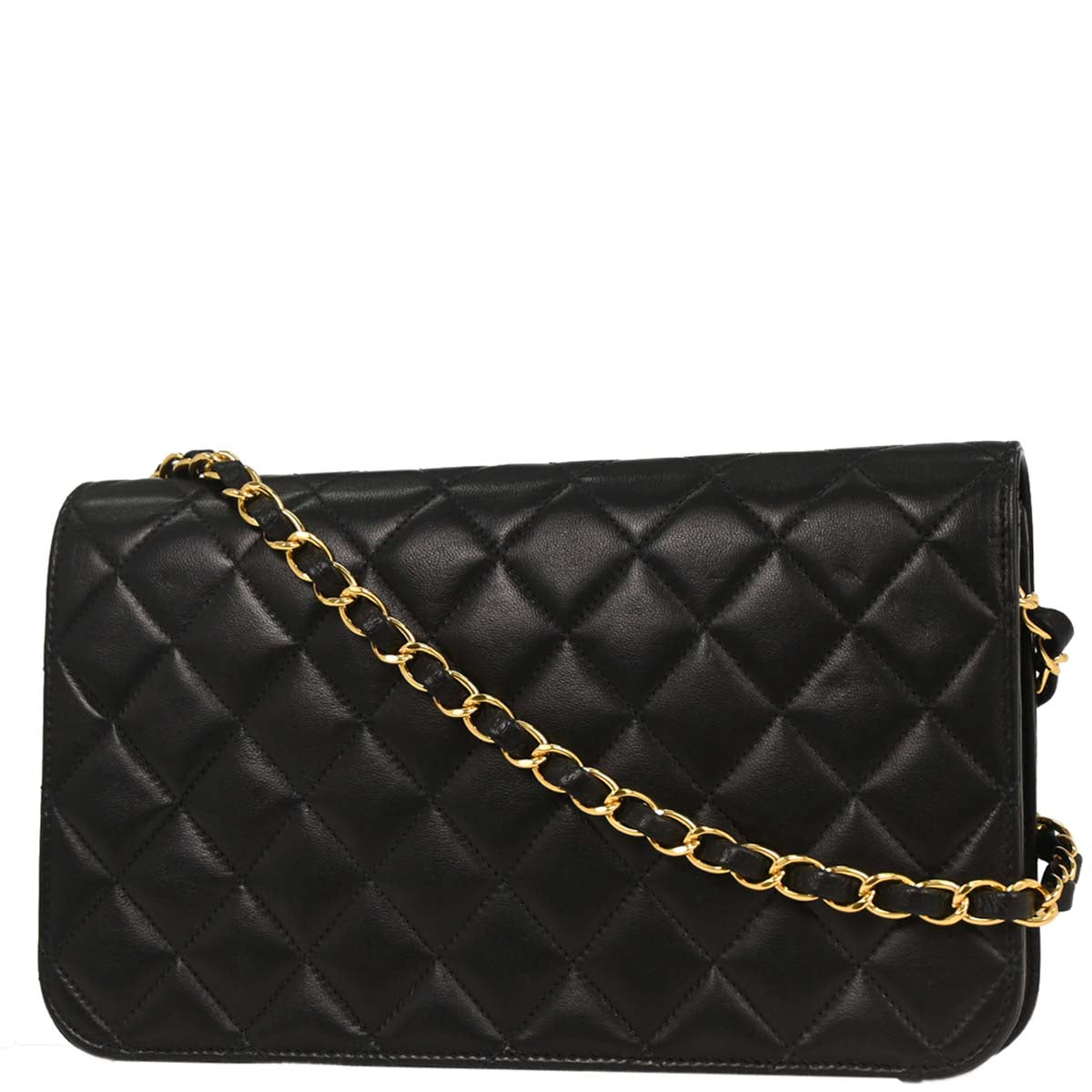 Chanel 2004-2005 Black Lambskin Turnlock Small Full Flap Shoulder Bag