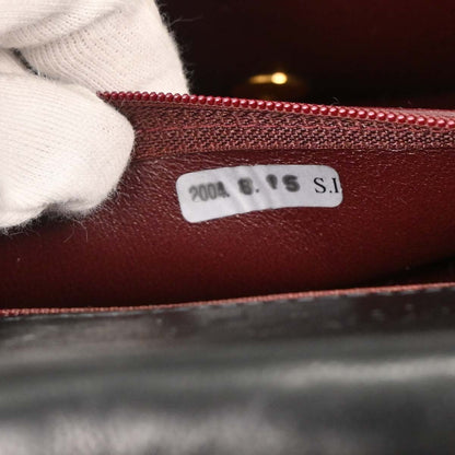 Chanel 2004-2005 Black Lambskin Turnlock Small Full Flap Shoulder Bag