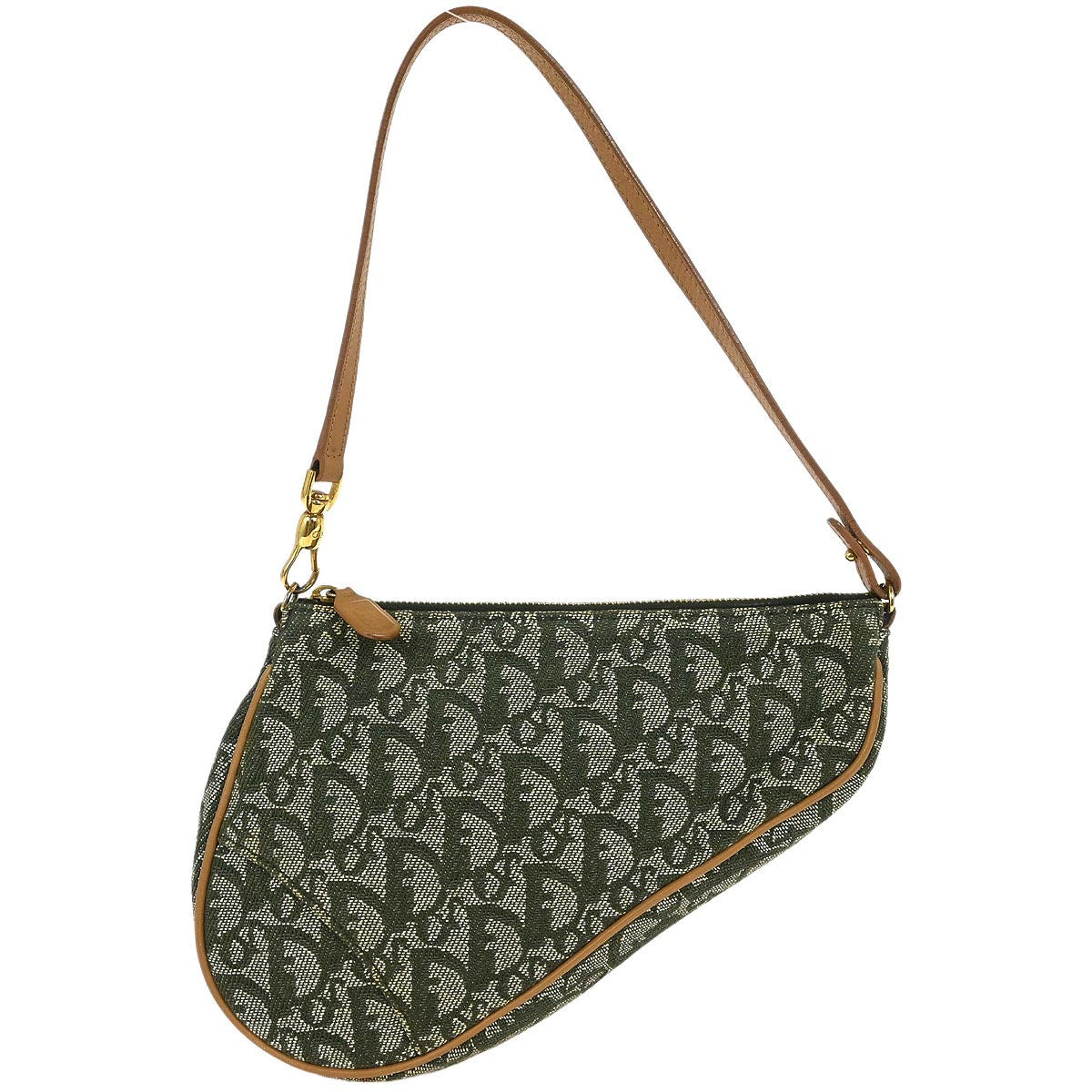 Christian Dior Green Trotter Saddle Handbag