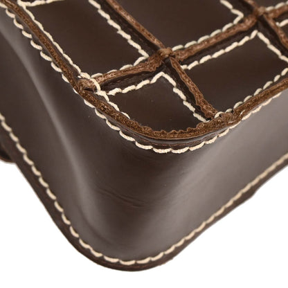 Chanel 2001-2003 Brown Calfskin Wild Stitch Choco Bar Waffle Shoulder Bag