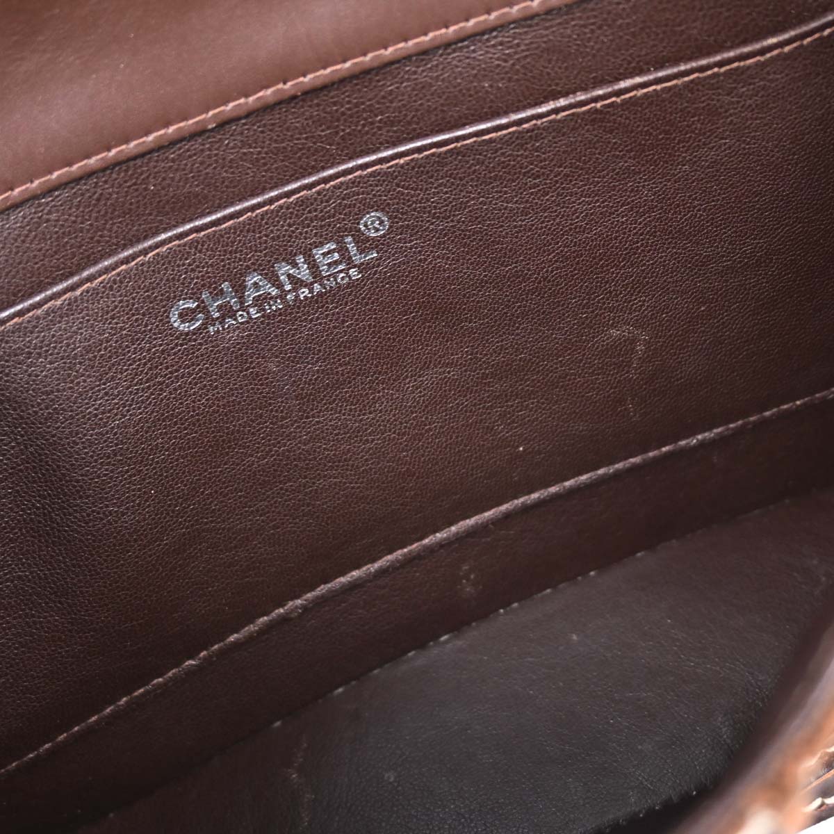 Chanel 2001-2003 Brown Calfskin Wild Stitch Choco Bar Waffle Shoulder Bag