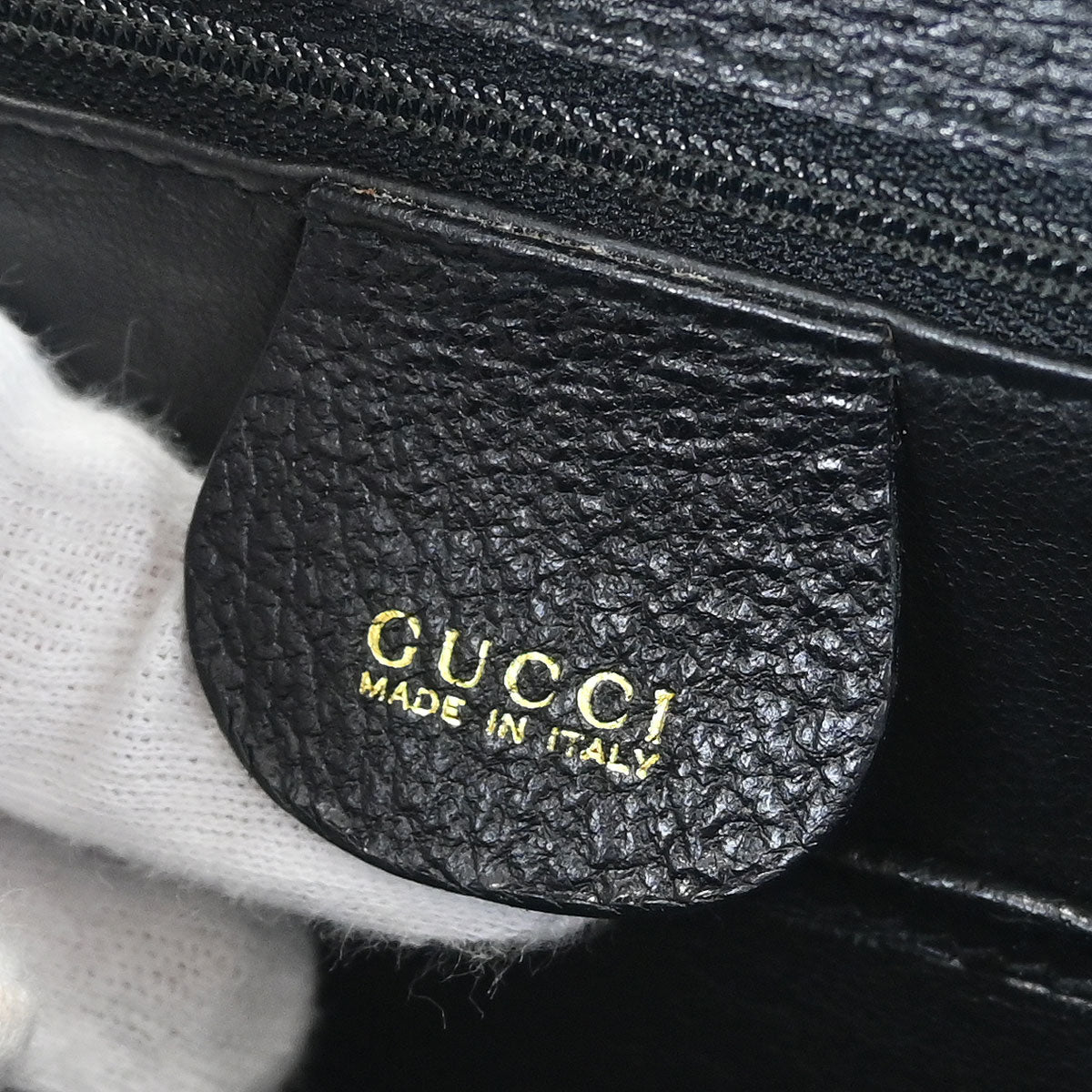 Gucci Black Pigskin Bamboo 2way Shoulder Handbag