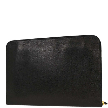 Chanel 1994-1996 Black Caviar Clutch Bag