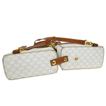 Celine White Brown Macadam Twin Backpack