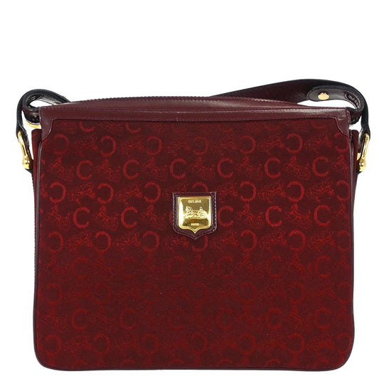 Celine Bordeaux C Macadam Shoulder Bag