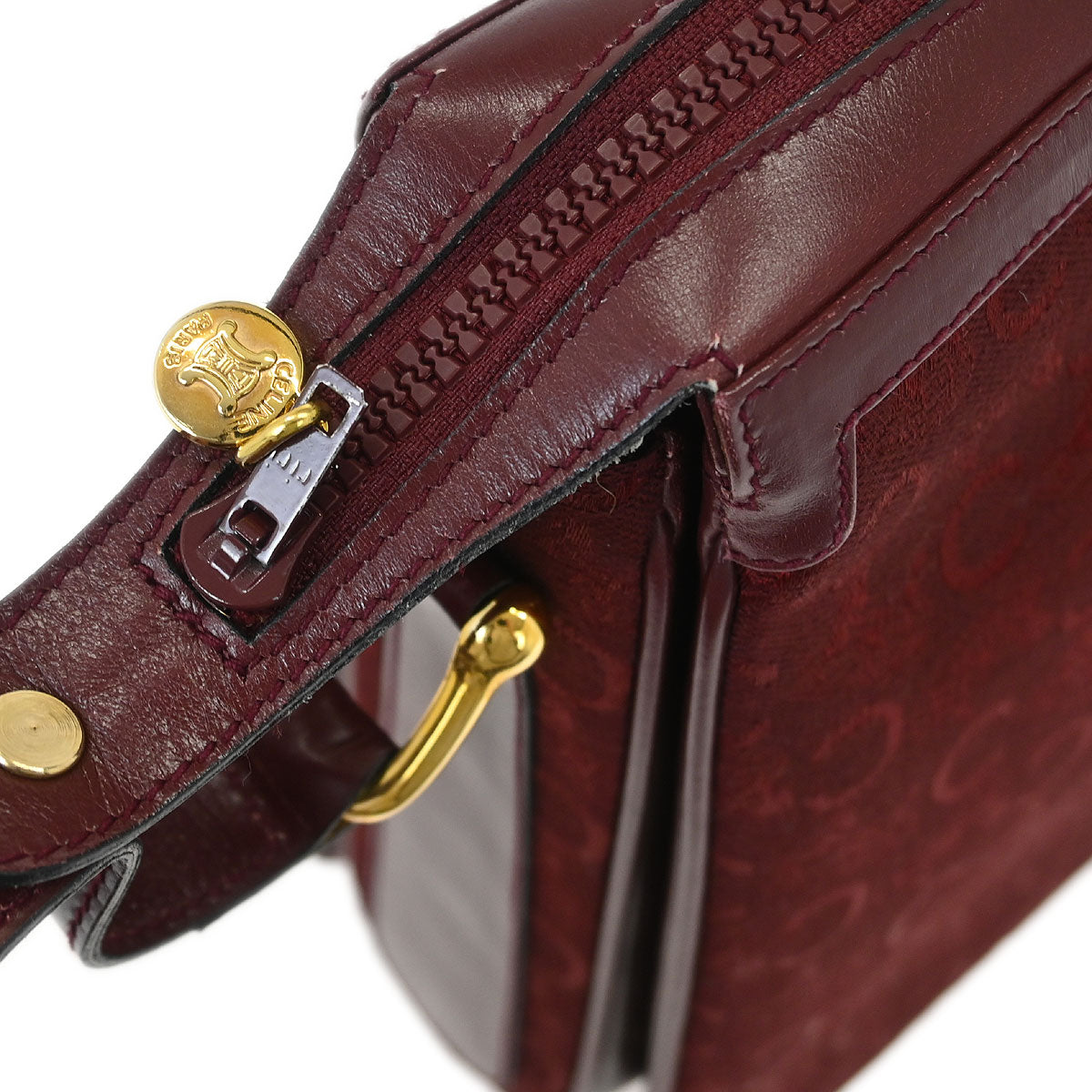 Celine Bordeaux C Macadam Shoulder Bag