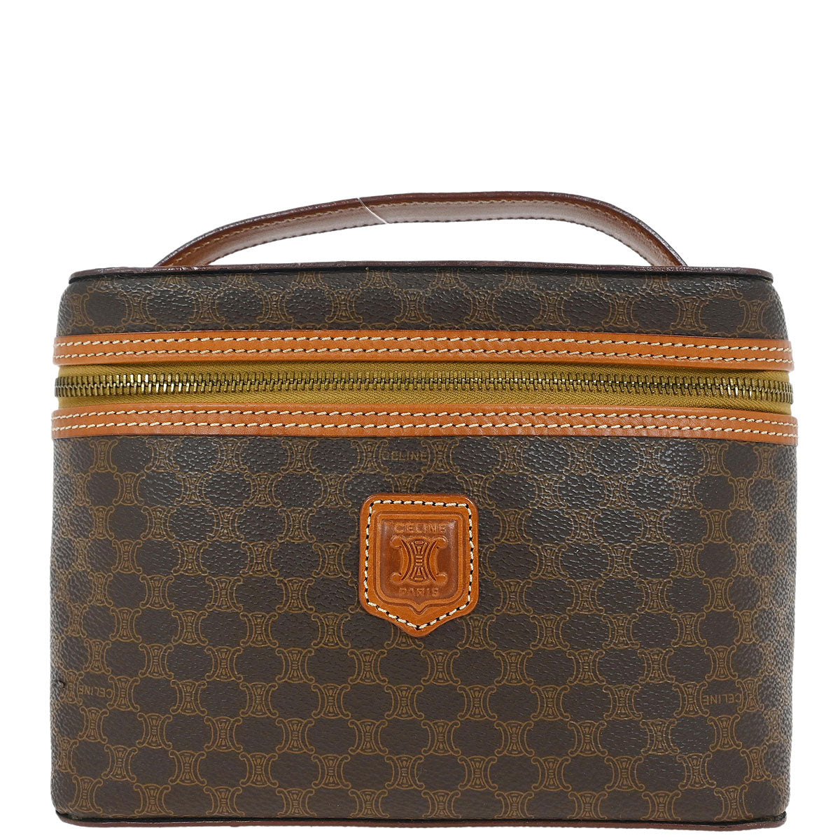 Celine Brown Macadam Vanity Handbag