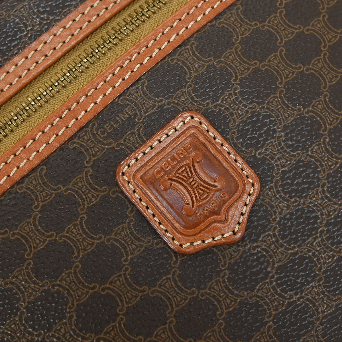 Celine Brown Macadam Vanity Handbag