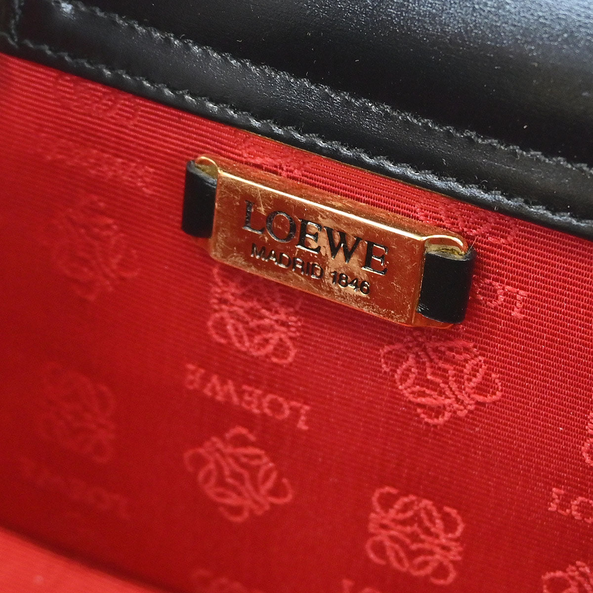 Loewe Black Calfskin 2way Shoulder Handbag