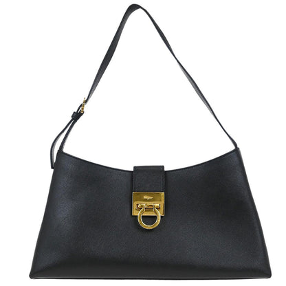 Salvatore Ferragamo Black Gancini Shoulder Bag