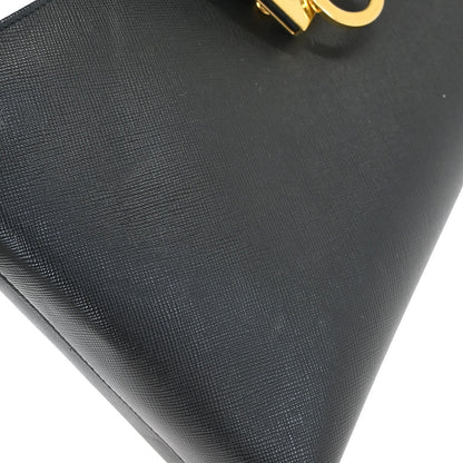 Salvatore Ferragamo Black Gancini Shoulder Bag