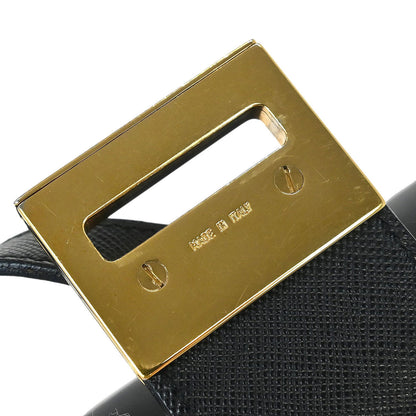 Salvatore Ferragamo Black Gancini Shoulder Bag