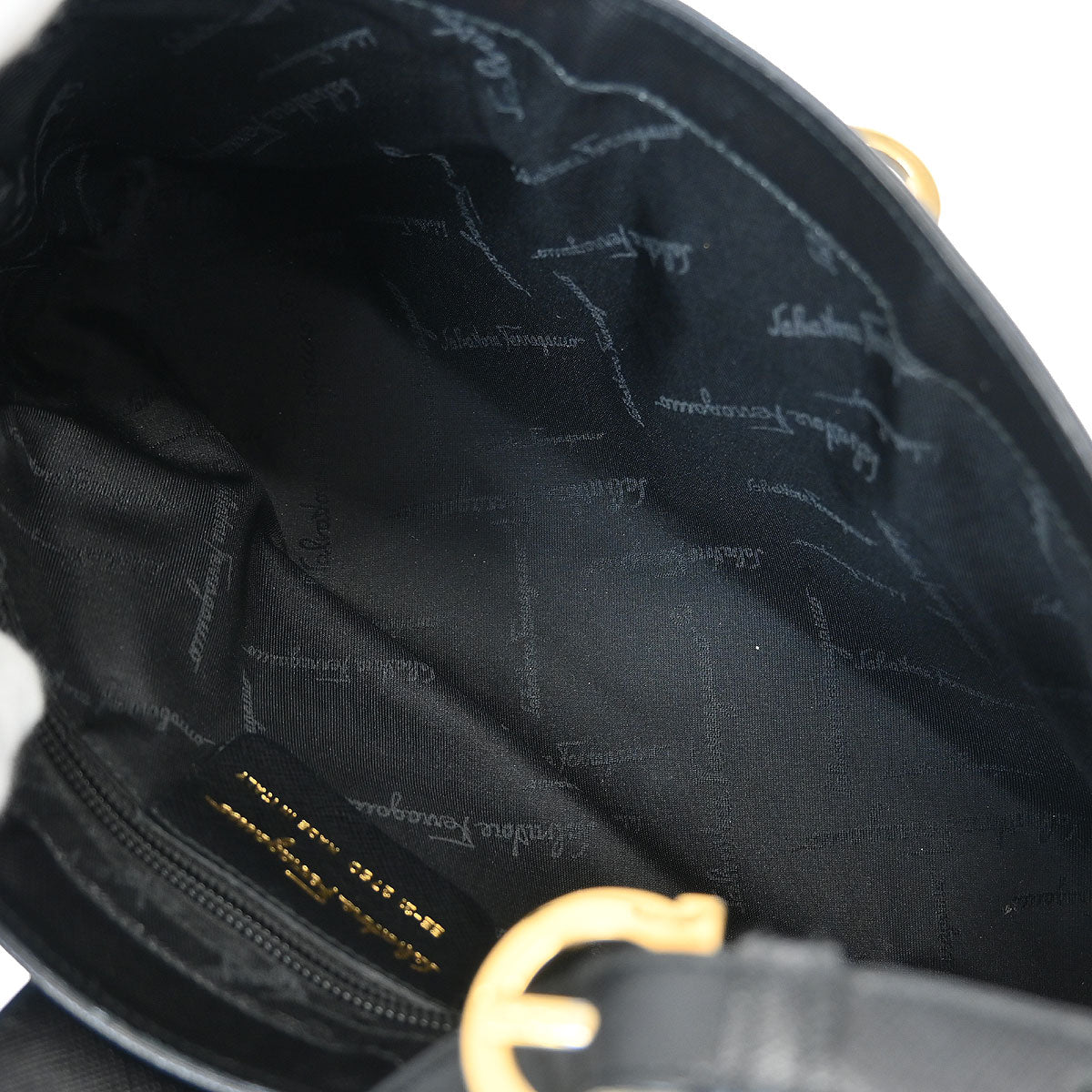 Salvatore Ferragamo Black Gancini Shoulder Bag