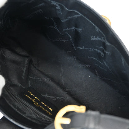 Salvatore Ferragamo Black Gancini Shoulder Bag