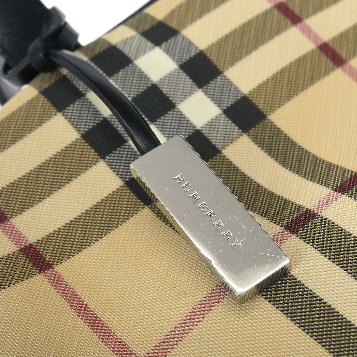 Burberry Beige Black Burberry Check Handbag