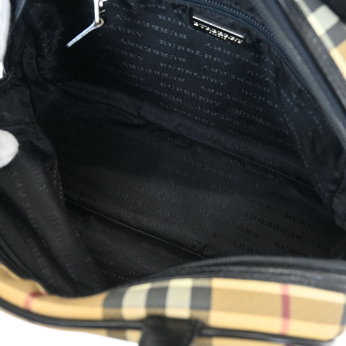 Burberry Beige Black Burberry Check Handbag