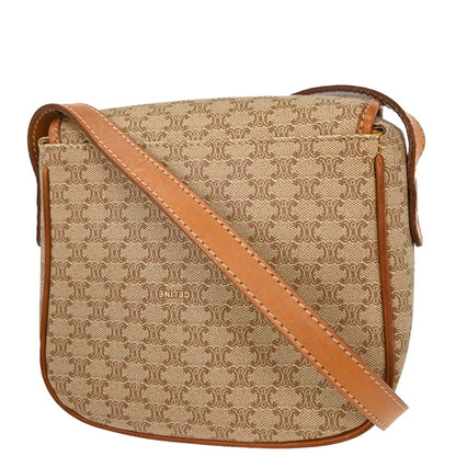 Celine Beige PVC Macadam Shoulder Bag