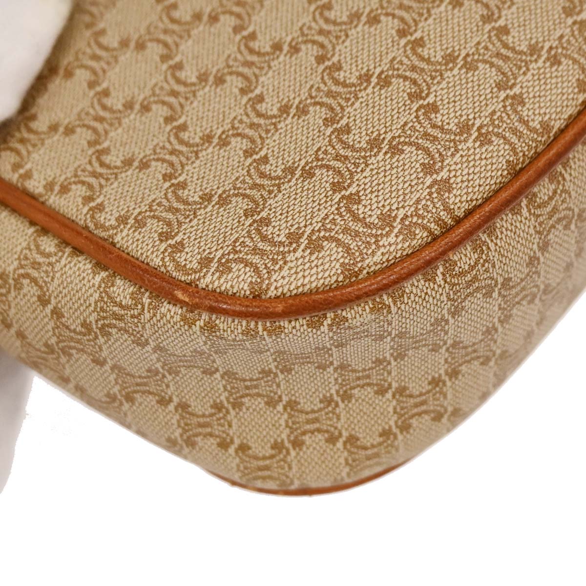 Celine Beige PVC Macadam Shoulder Bag