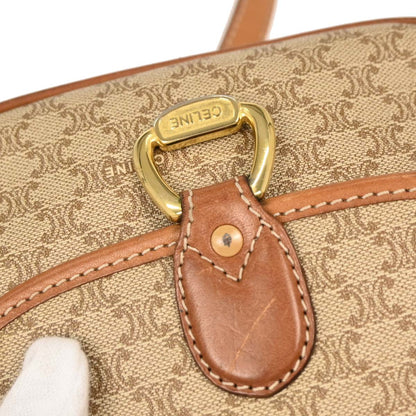 Celine Beige PVC Macadam Shoulder Bag