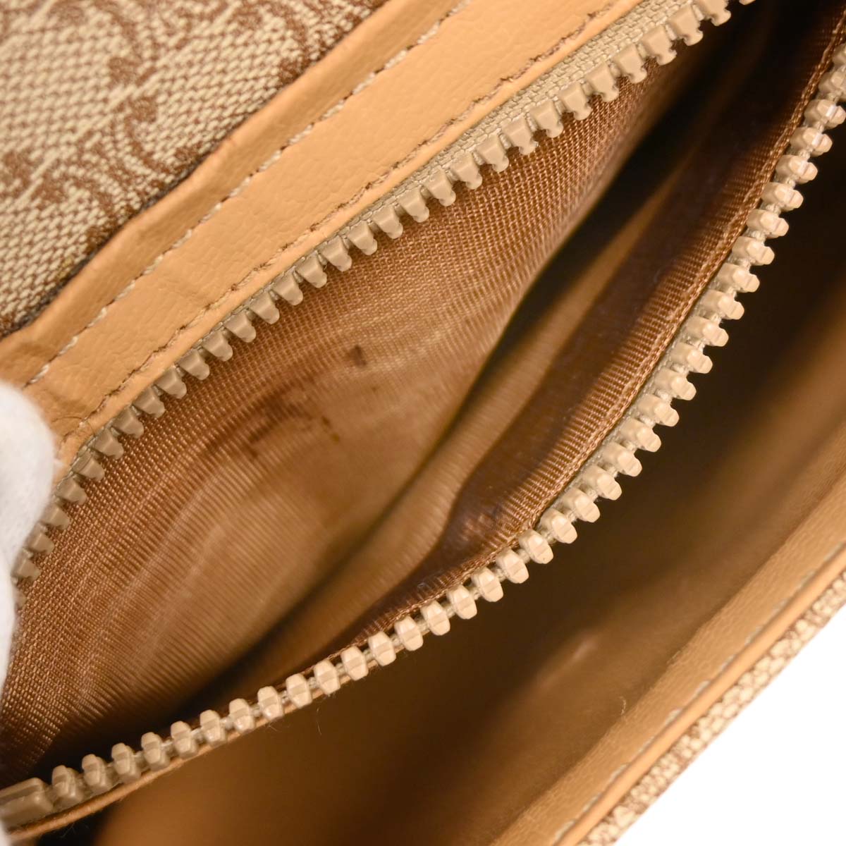 Celine Beige PVC Macadam Shoulder Bag