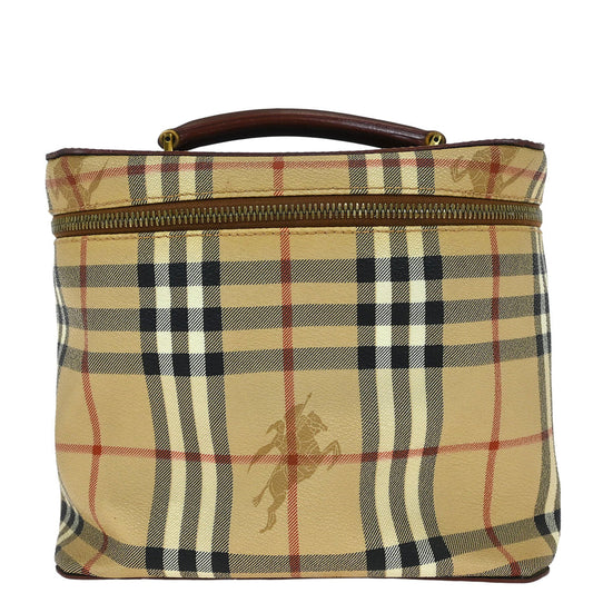 Burberry Beige Brown House Check Vanity Handbag