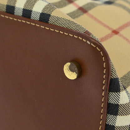 Burberry Beige Brown House Check Vanity Handbag