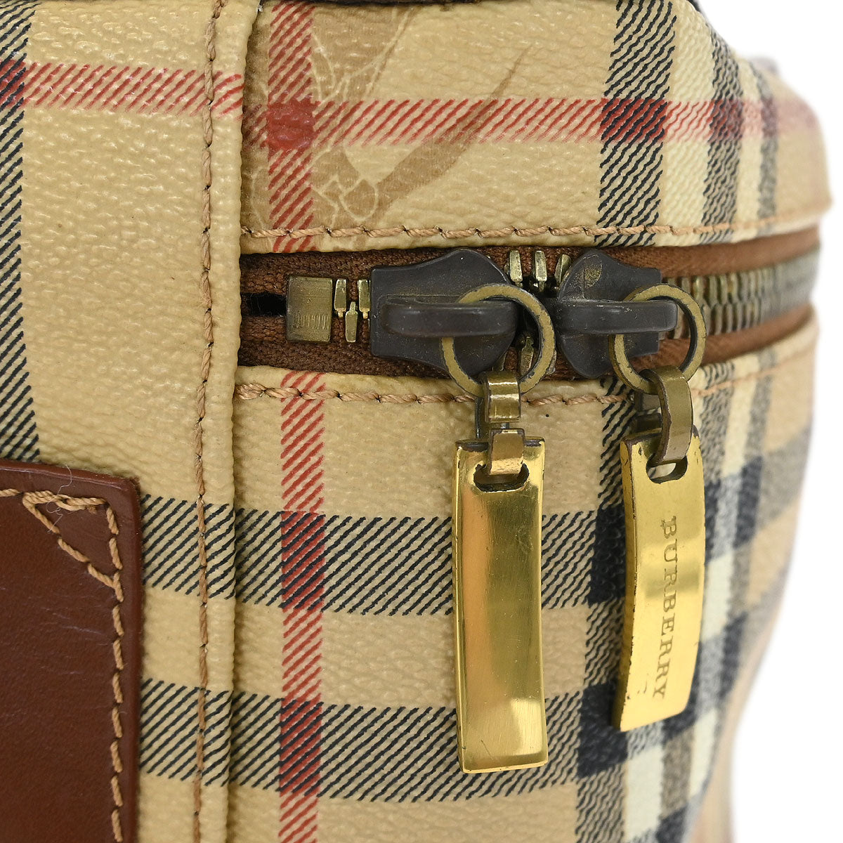 Burberry Beige Brown House Check Vanity Handbag