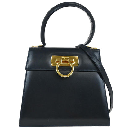 Salvatore Ferragamo Navy Gancini 2way Shoulder Handbag