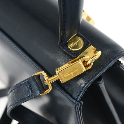 Salvatore Ferragamo Navy Gancini 2way Shoulder Handbag