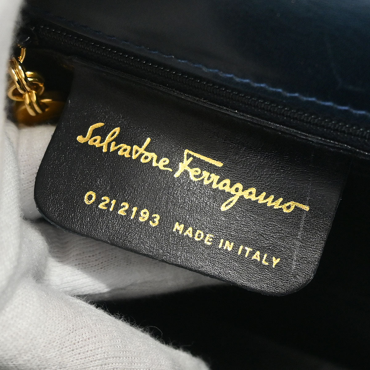 Salvatore Ferragamo Navy Gancini 2way Shoulder Handbag