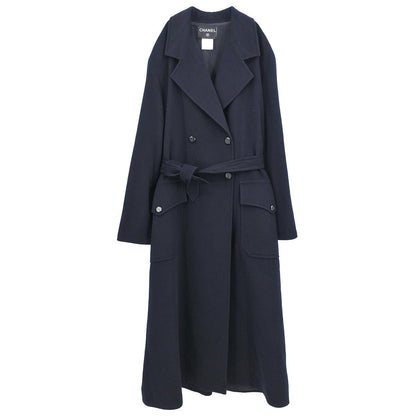 Chanel Double Breasted Coat Black #38