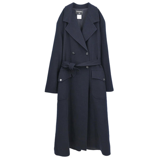 Chanel Double Breasted Coat Black #38