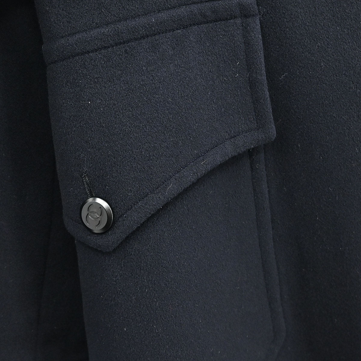 Chanel Double Breasted Coat Black #38