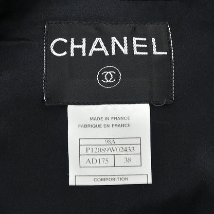 Chanel Double Breasted Coat Black #38