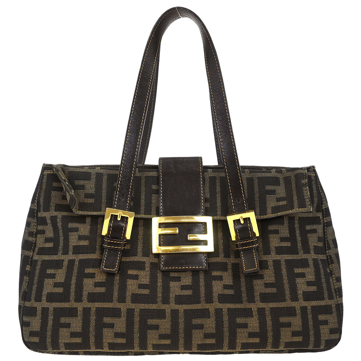Fendi Brown Canvas Zucca Tote Bag