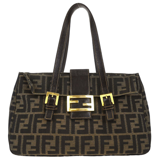 Fendi Brown Canvas Zucca Tote Bag