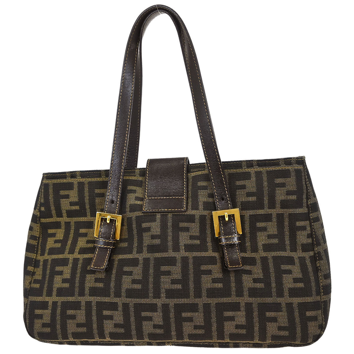Fendi Brown Canvas Zucca Tote Bag