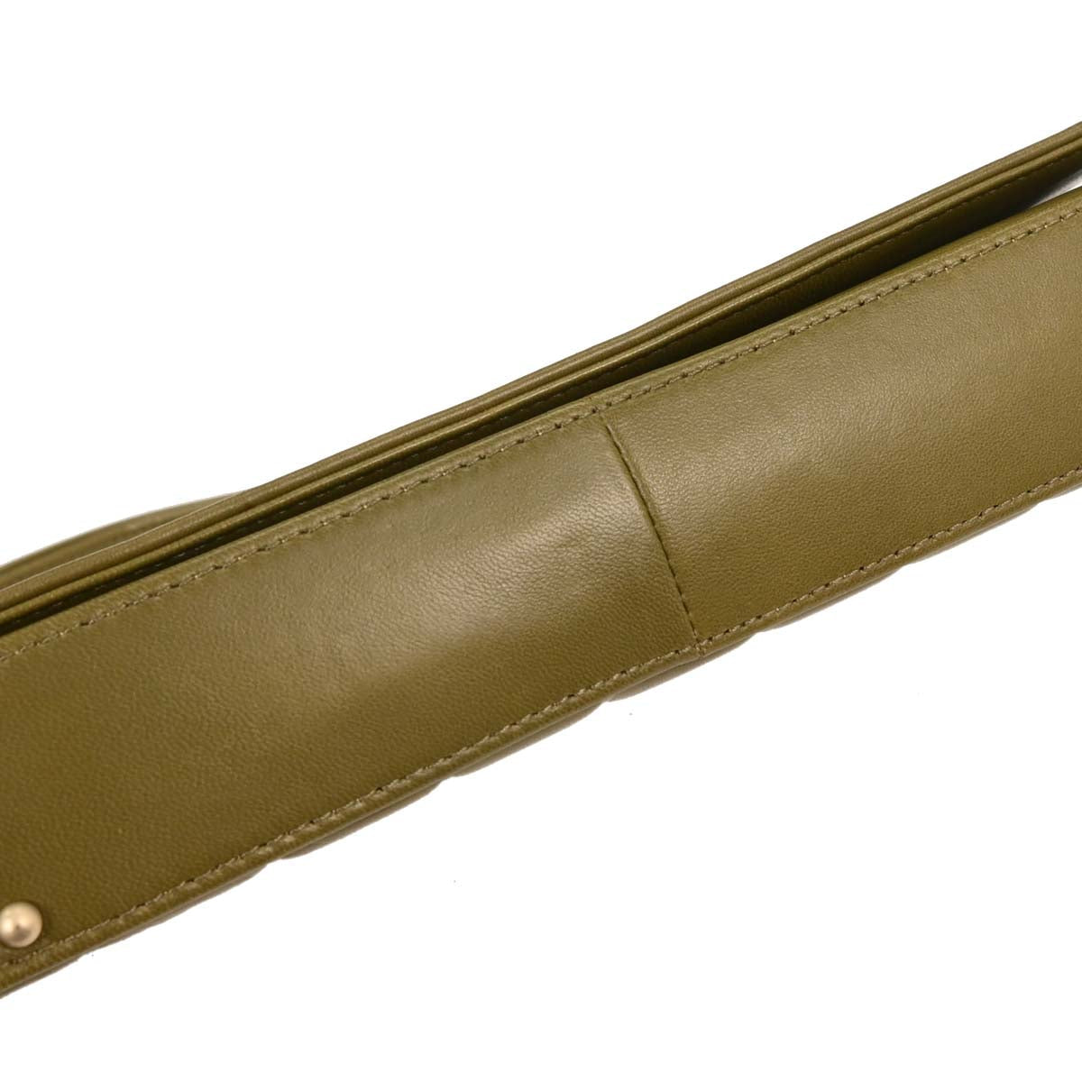 Chanel Khaki Lambskin Choco Bar Shoulder Bag