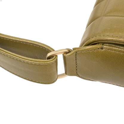 Chanel Khaki Lambskin Choco Bar Shoulder Bag