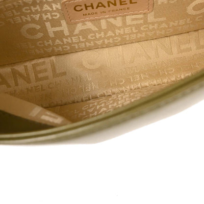 Chanel Khaki Lambskin Choco Bar Shoulder Bag