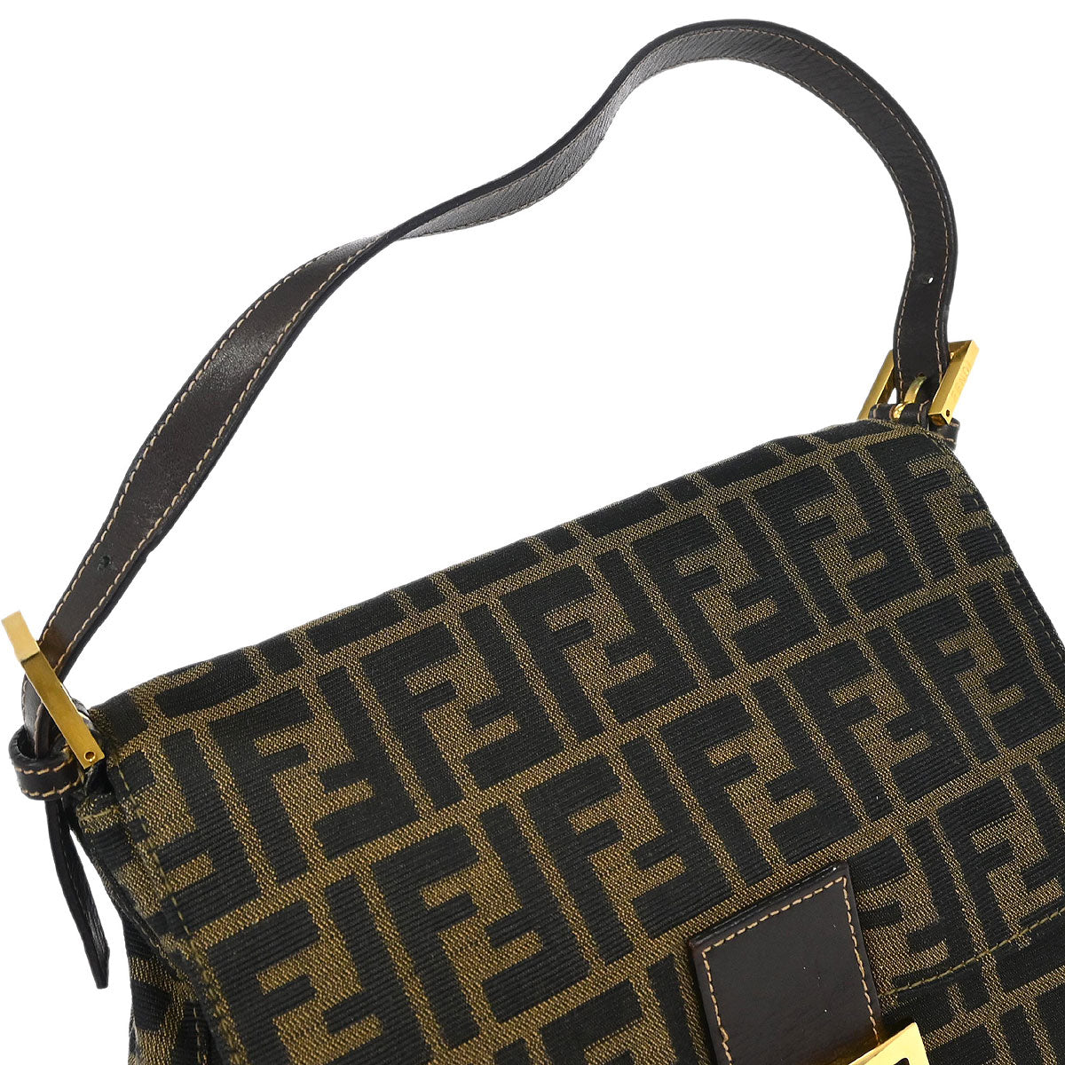 Fendi Brown Canvas Zucca Mamma Baguette Handbag