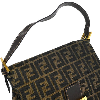 Fendi Brown Canvas Zucca Mamma Baguette Handbag