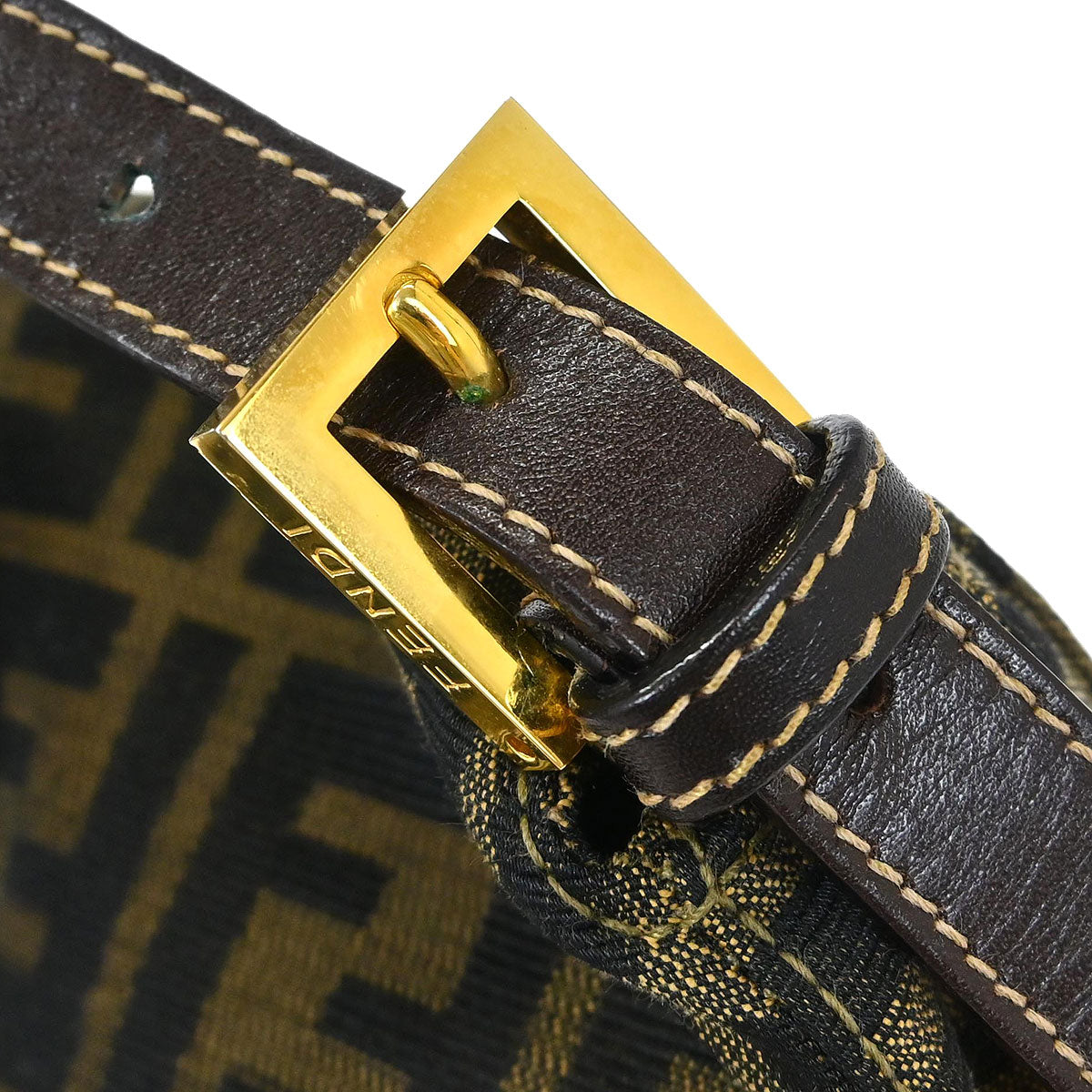 Fendi Brown Canvas Zucca Mamma Baguette Handbag