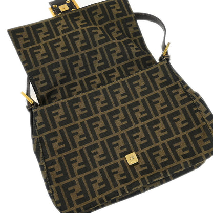 Fendi Brown Canvas Zucca Mamma Baguette Handbag