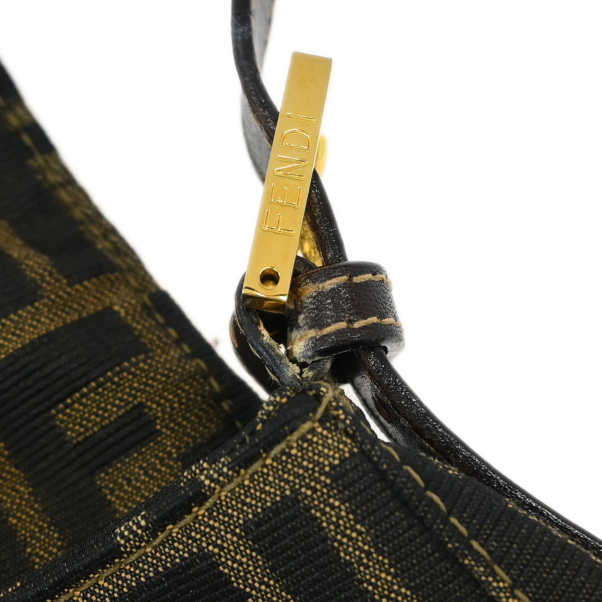 Fendi Brown Canvas Zucca Mamma Baguette Handbag