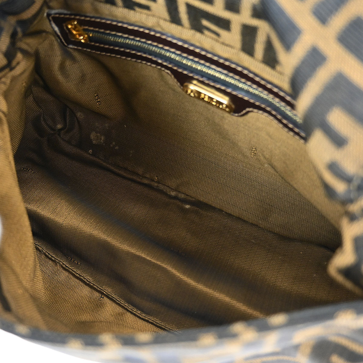 Fendi Brown Canvas Zucca Mamma Baguette Handbag