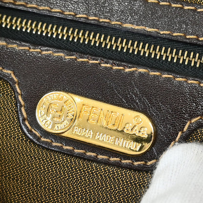 Fendi Brown Canvas Zucca Mamma Baguette Handbag