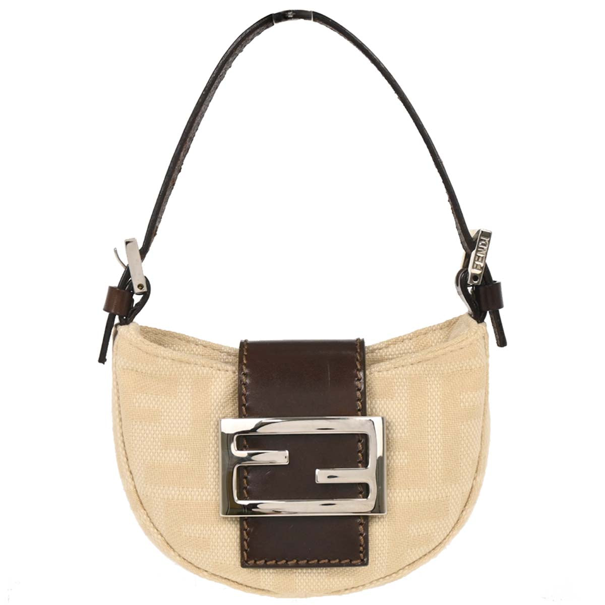 Fendi Off-white Canvas Zucca Micro Handbag