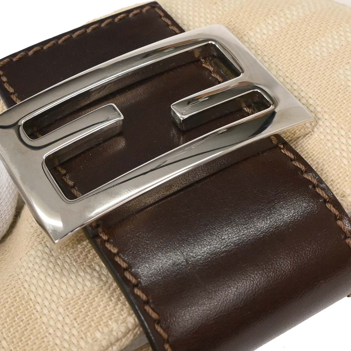 Fendi Off-white Canvas Zucca Micro Handbag