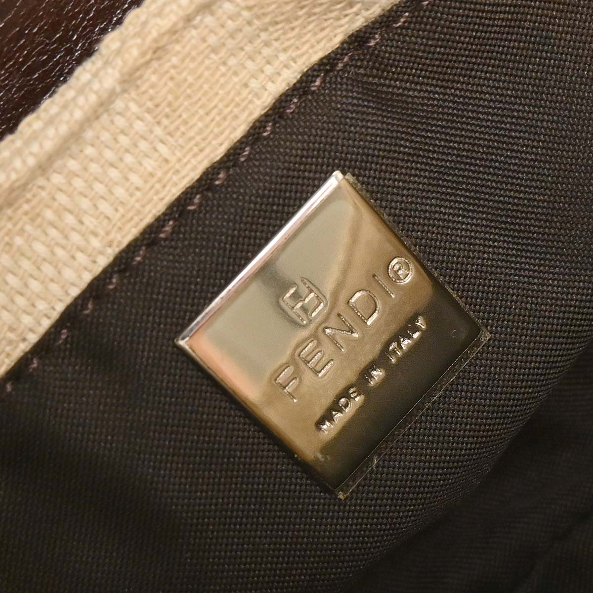 Fendi Off-white Canvas Zucca Micro Handbag